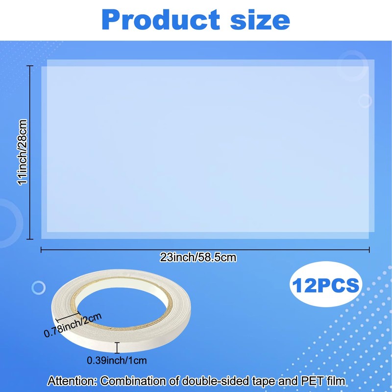 12 Pack Abrasive Blasting Cabinet Lens Cover - Clear Polyester