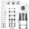 Folding Aluminum Telescoping Extension Ladder - One Button Retraction Extension