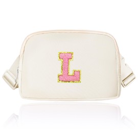 Monogrammed Gifts for Women, Fashion Crossbody Fanny Pack for Women, Birthday Gift for Women, Trendy Everywhere Belt Bag for Travelling Hiking-Cream L
