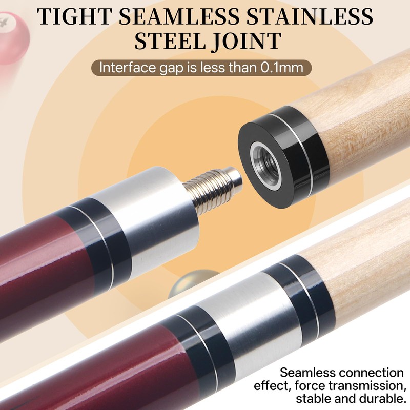 Kmise Pool Stick Set of 5-58" Pool Cue Stick, Canadian