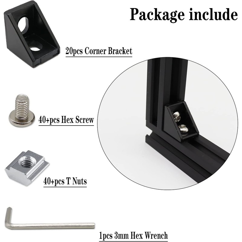 VICHSAMWY Pack of 20 Mounting Material Angle, Aluminium Profile 20