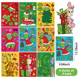 36 PCS Christmas Stickers for Kids Christmas Stickers Christmas Make Your Own Stickers Christmas Stickers for Craft Christmas Party Game Stickers for Christmas Decorations
