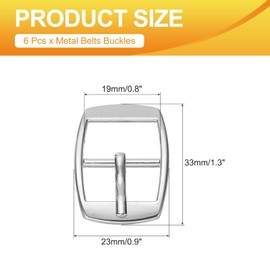 PATIKIL 6 Pcs 0.8 Inch Adjustable Metal Roller Buckle Oval Center Bar Buckle Belt Buckle for Bag DIY Craft Purse Strap Shoe Belt Making Accessories, Silver Tone