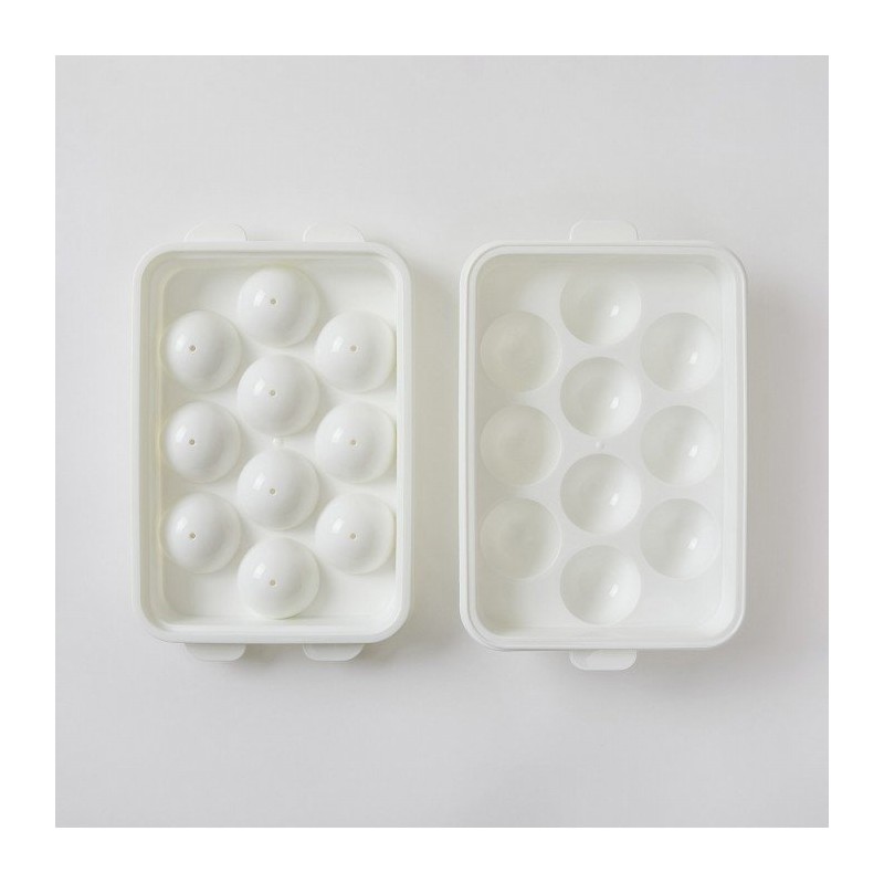 JAJU round ice tray for convenient storage_10 pieces (with scoop),