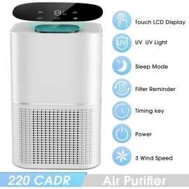 Epsilon Air Purifier for Home H13 HEPA Filter Large Rooms up to 1100 Sq.ft 360˚ Purifier
