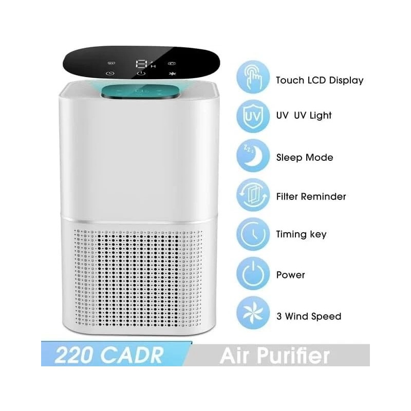 Epsilon Air Purifier for Home H13 HEPA Filter Large Rooms