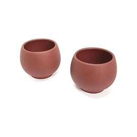 Tea Soul Zisha 2 100ml, typische chinesische Teetassen aus einem bestimmten roten Ton aus Yixing, Keramik, braun, 6.3 x 6.3 x 5 cm, 2