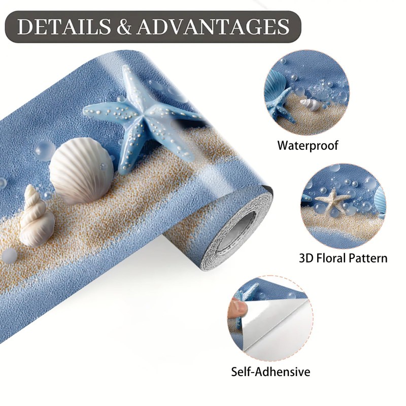 IOHEFY - Papel pintado para playa, diseño de concha marina,