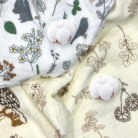 Winmany Toddler Cotton Muslin Pillowcases Baby Girl Boy Pillow Case Travel Cushion Pillow Covers with Envelope Design Cot Bed Accessories Fit for 13"x18" 14" x 19" 12"x16" Pillow (Leaf+Animal)