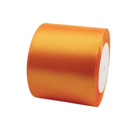Satin Ribbon Orange 75 mm, 22 m Decoration for Presents, Gift Ribbon, Wide Bow Ribbon, Fabric Ribbon for Dress, Wedding, Christening and Birthday Gifts, Decorative Ribbon for Gift Packaging