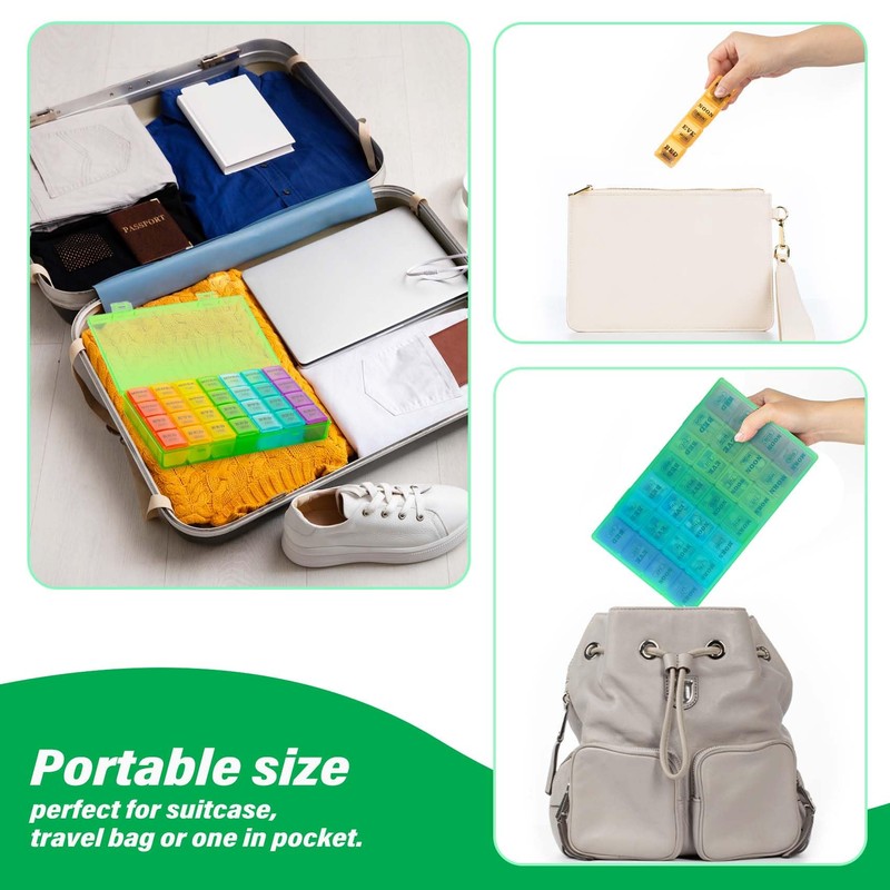 XL Large Weekly Pill Organizer 4 Times a Day, 7-Day