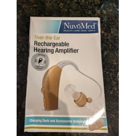 NuvoMed Rechargeable Over the Ear Hearing Amplifier w/ Charging Dock