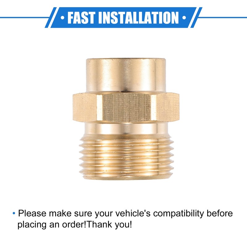 VekAuto M14x1.5 to 15mm M22x1.5 Female to Male Adapter Brass