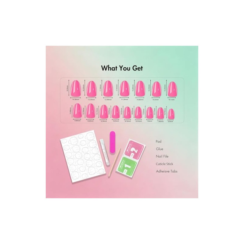 Uñas postizas cortas de cromo rosa nude, uñas postizas almendradas