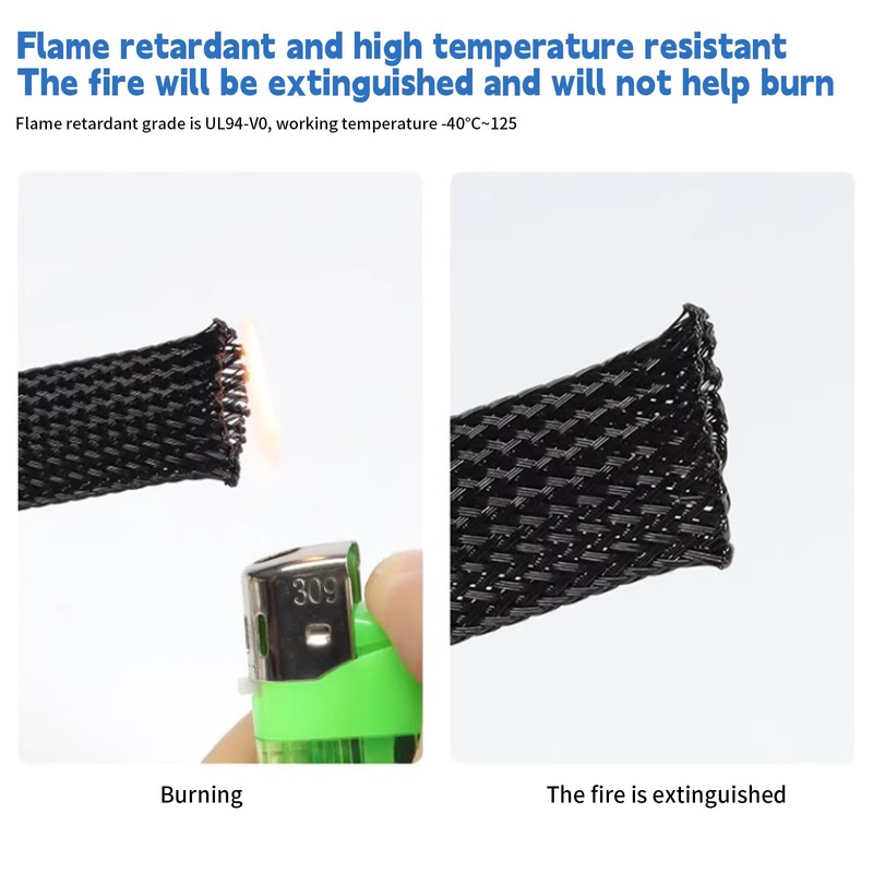 Expandable Braided Cable Sleeve, 6m PET Cable Protector Animal Proof