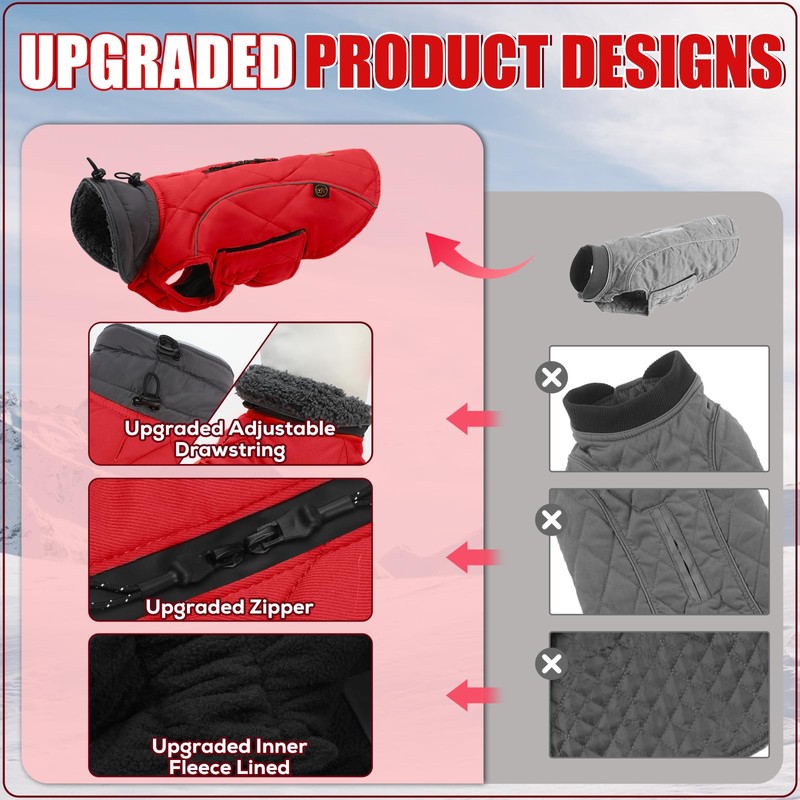 EMUST Dog Jackets for Winter, Cold Weather Coats for Dogs,