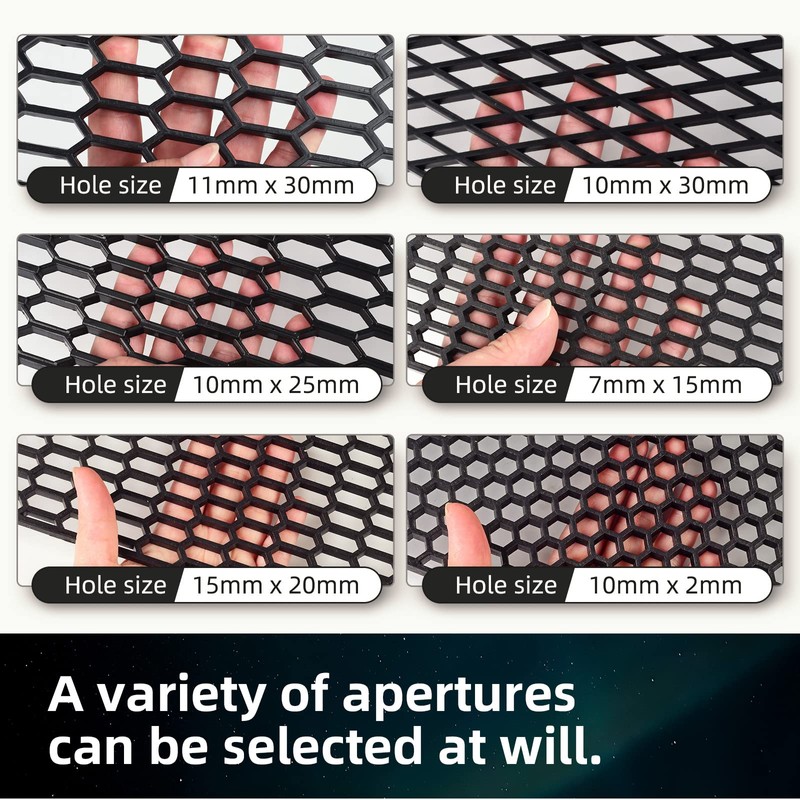 AggAuto 47"x16" ABS Plastic Universal Car Grill Mesh, Automotive Grille