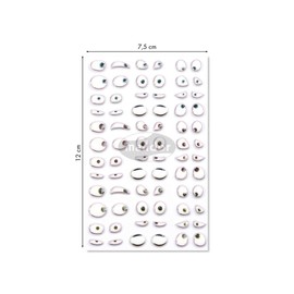 Malidor Cooky Funny Eyes 7.5 x 12 cm 1 Sheet Per Pack), Multicoloured