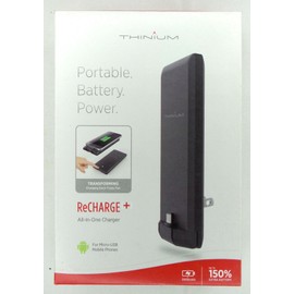Thinium Rechargeable 3000mAH Portable Phone Chargers Black NEW