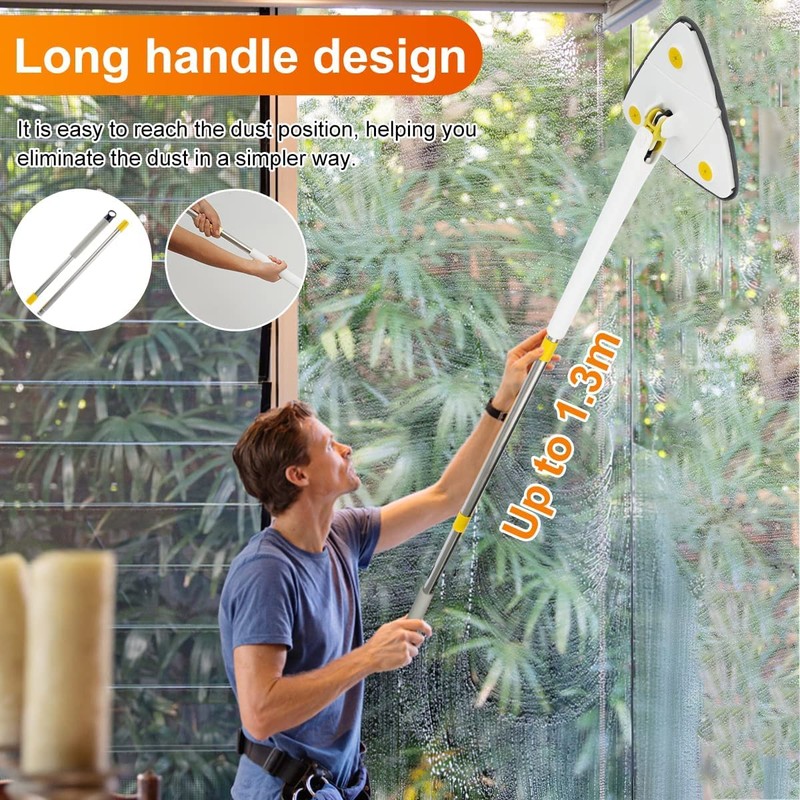 360 Triangle Mop Rotatable Adjustable Mop Floor Wall Car Cleaning