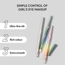 VEECCI Waterproof Gel Eyeliner Pencil for Precise Application - Vegan Formula, Smudge-Proof with Tattoo Effect - Long-Lasting Eye Makeup Pen(Brown)