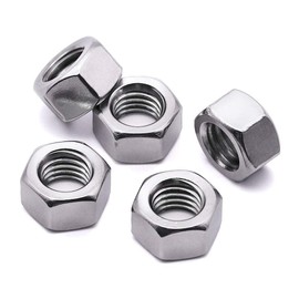 TERF M14 Hex Hexagon Nut M14 (14mm) Steel Hex Full Nuts - Pack of 10, Silver