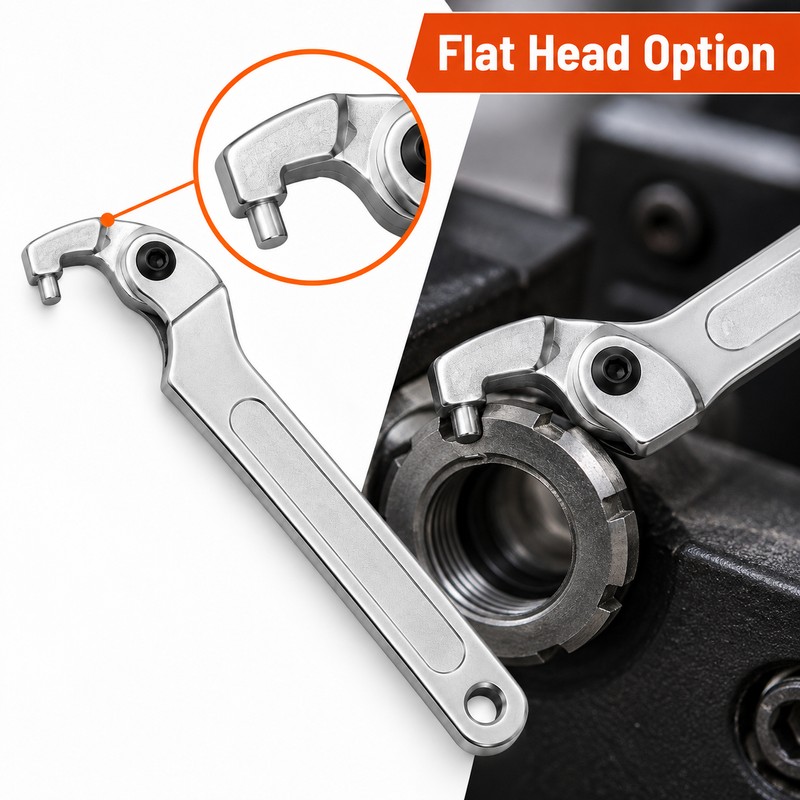 Adjustable Hook Spanner Wrench for Metal Fasteners – Chrome Vanadium