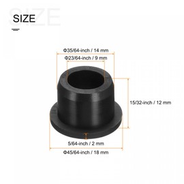 sourcing map Pack of 4 Rubber Grommet Holder Diameter 35/64 Inch (14 mm) Round T-Type for Cable Organising and Protecting