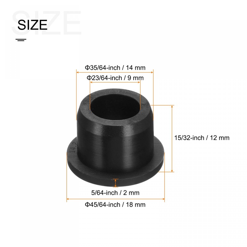 sourcing map Pack of 4 Rubber Grommet Holder Diameter 35/64