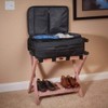 Woodlore Luggage Rack with Shoe Shelf for Guest Room,Bedroom and