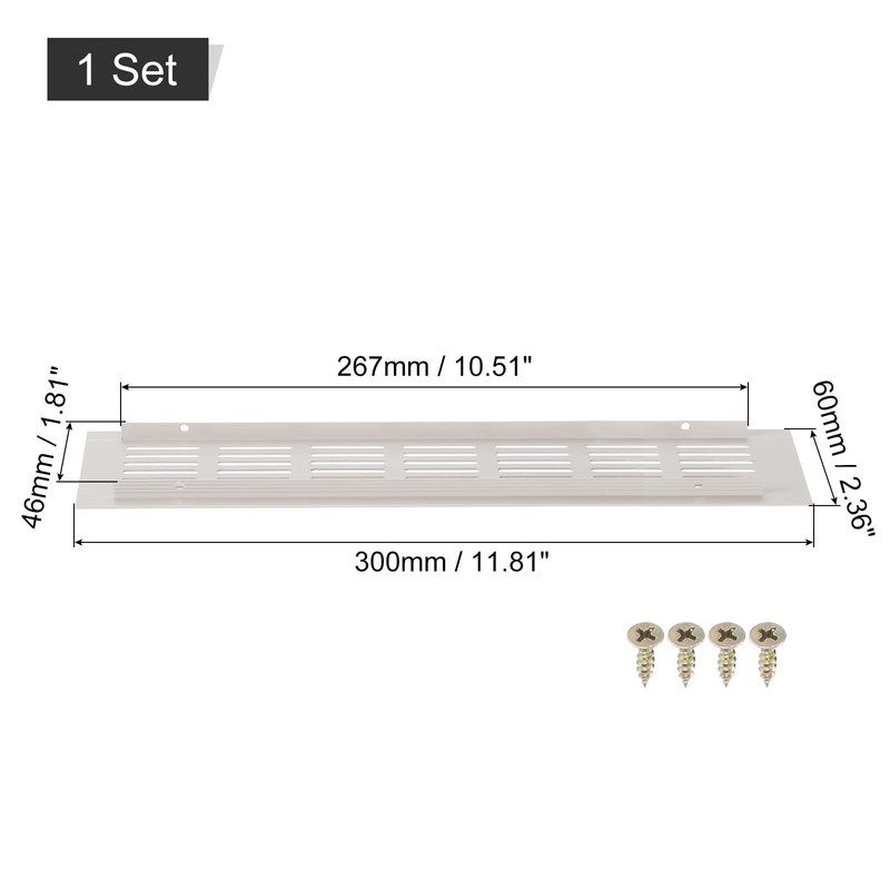 sourcing map 1Pcs Rectangle Ventilation Grille Aluminum Alloy Mesh Air