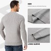 JMIERR Mens Textured Waffle Knitted Crewneck Sweater Checked Plaid Solid
