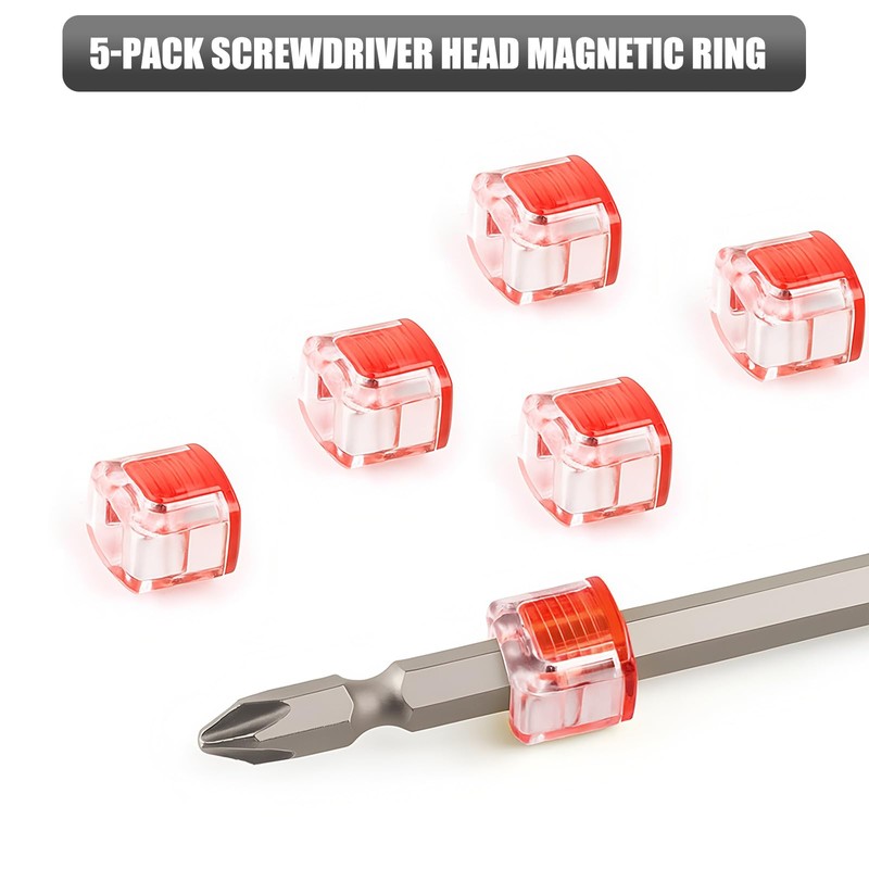 Saipor 5 Pieces Screwdriver Head Magnetic Ring, Universal 1/4" Hex