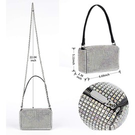 Bling Bling Crystals Evening Clutch Bag for Women Girls Sparkling Crossbody Bag Wedding Prom Party Club Purses Handbags