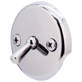 Westbrass R330-26 3-1/8" Two-Hole Bathtub Overflow Faceplate with Trip Lever and Screws, Polished Chrome