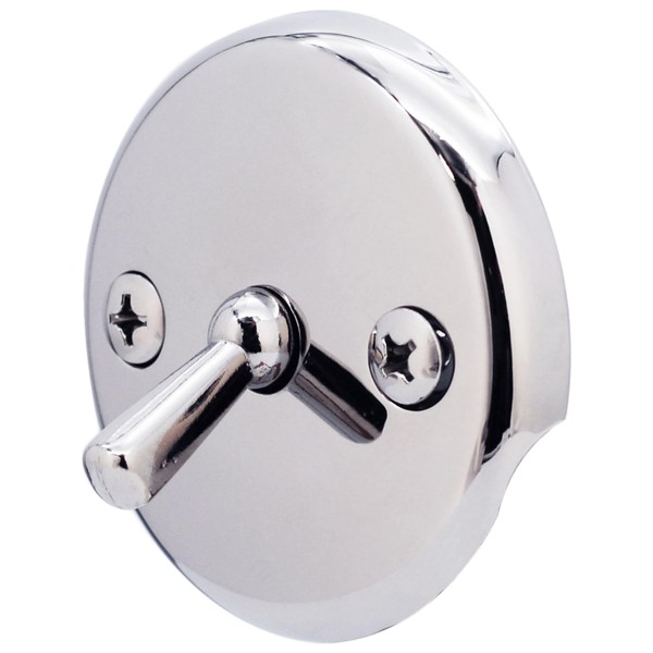 Westbrass R330-26 3-1/8" Two-Hole Bathtub Overflow Faceplate with Trip Lever