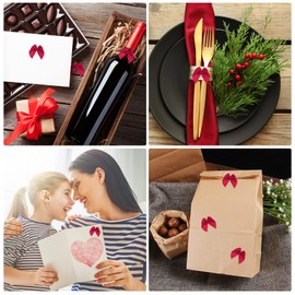 PAGOW 300pcs 1 inch Mini Red Satin Ribbon Bows Appliques Christmas Valentines Birthday Gift Ornament for DIY Craft Sewing Wedding Party Scrapbooking Making Home Decoration