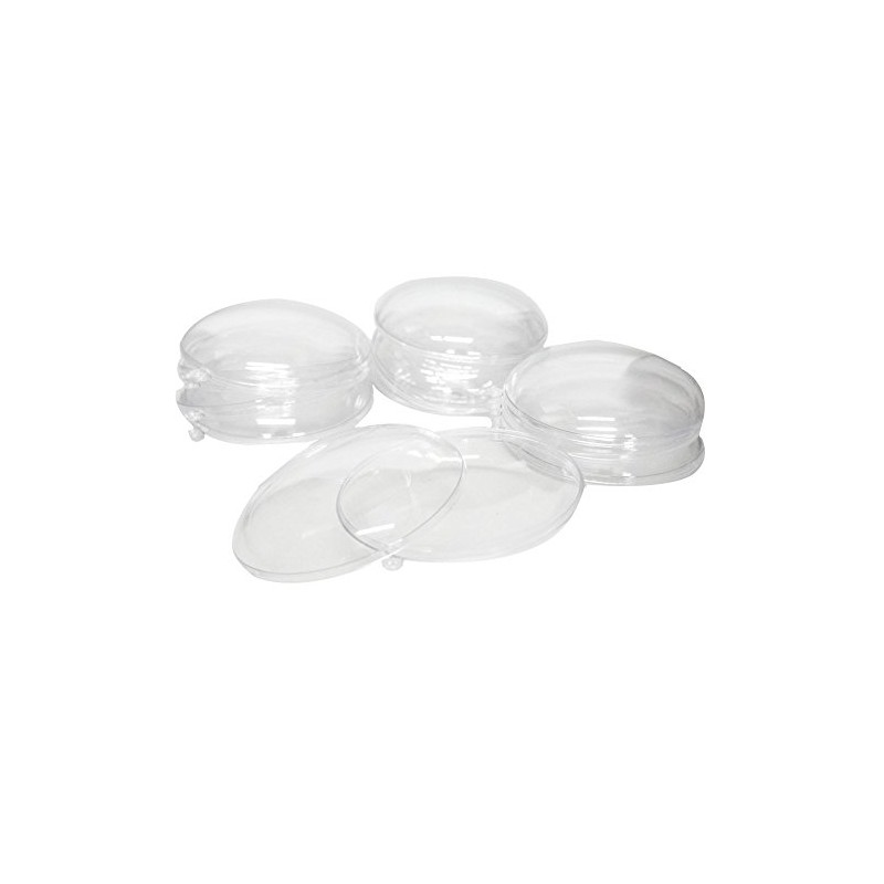 Homeford Fillable Plastic Clear Oval Ornament, 4-1/4-Inch, 12-Count
