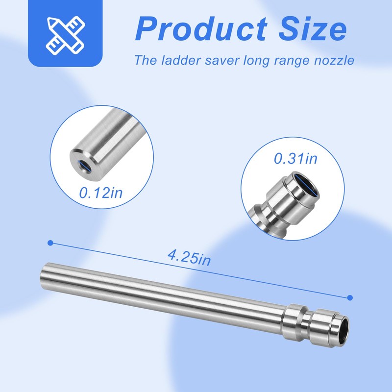 Pressure Washer Ladder Saver Long Range Chemical Nozzle Multi-Use Tip