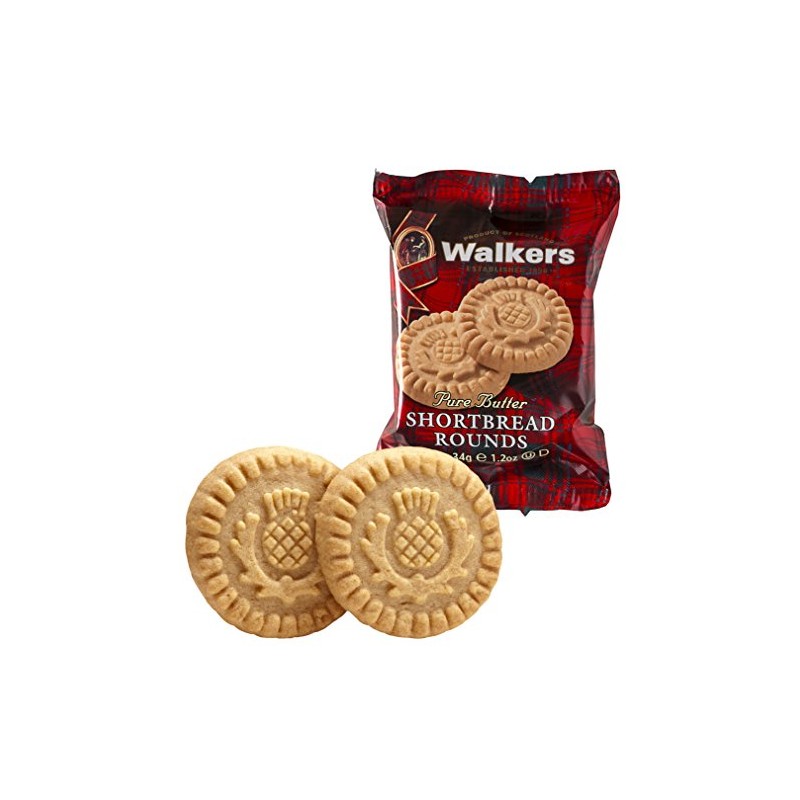 Walker's Shortbread Rounds 2 Count, Pure Butter Shortbread Cookies, 1.2