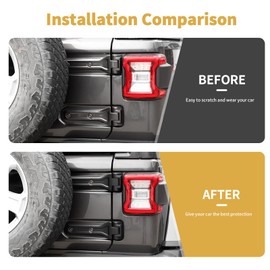 SQQP Tailgate Hinge Cover,Spare Tire Rear Door Bracket Cover Fit for 2018-2025 Jeep Wrangler JL JLU Sport X Sahara Rubicon (Matte Black)