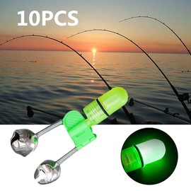 Pwshymi Sea Fishing Tip Lights Fishing Rod Alarm Dual Fishing Alarm Bells Fishing Bite Ring Light Rod Tip Clip Tip Alarm Light Rod,for Fishing Fishinghook