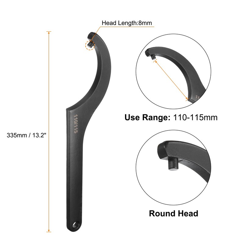 HARFINGTON C Hook Spanner Wrench, 110-115mm C Pin Motorcycle Shock