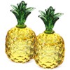 Cabilock Pineapple Crystal Figurine, Pack of 2 Mouth-Blown Glass Fruit
