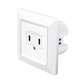 LogiLink PA0332 Flush-Mounted Socket with 2 x USB-C (25 W/15 W), PD (PowerDelivery 3.0), Protection Class IP20