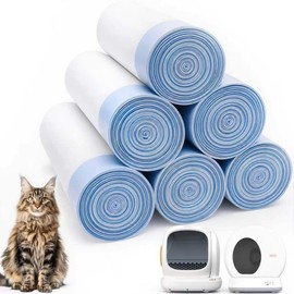 120 Count Self-Cleaning Cat Litter Box Liners Bag, Compatible with MeoWant-SCO1 and MeoWant-SCO2, Thick Heavy Duty Drawstring Replacement Cat Litter Box Liners-18"x 12.6"