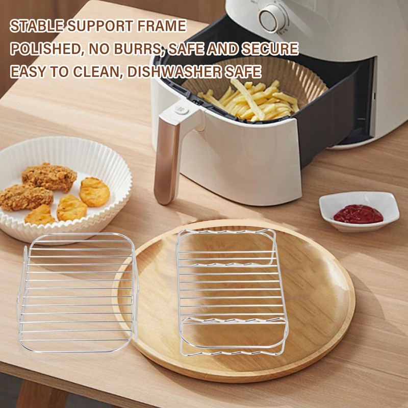Double Layer Baking Grill Stainless Steel Dishwasher Safe Heat Evenly