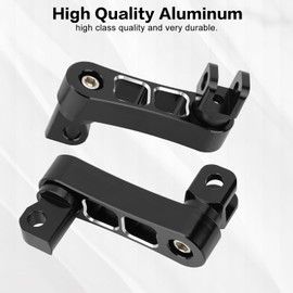 SMOTRCC Highway Footpegs Adjustable Passenger Foot Pegs 2 1/4" Extension Brackets FootPeg Conpatible for Harley Dyna Sportster Softail Touring with Support Foot Pegs (Black White)