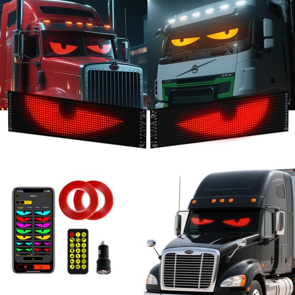 Cjgyz 2PC Devil Eyes LED Lights for Car/Truck/SUV Windshield -