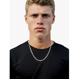 Silvora S925 Silver 3/5mm Ultra Thin Figaro Chain Women's Cuban, S925 Silver, Various Lengths, 36/45/51/56/61/66/71 cm, Silver Colours, Sterling Silver, 01- Type 5 mm